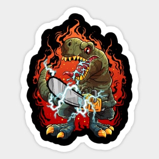 T-REX use Chainsaw Sticker